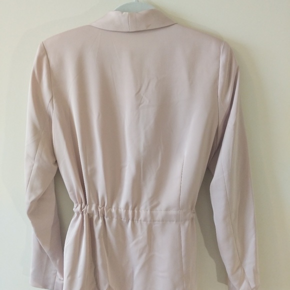 Silky Pale Pink Blazer Jacket - Picture 4 of 5